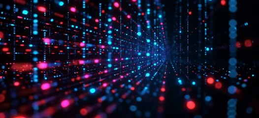 Digital background perfect for tech processes, neural networks, artificial intelligence, data transfer and encryption, digital archives, sound and graphic presentations, science, education, etc. - Powered by Adobe