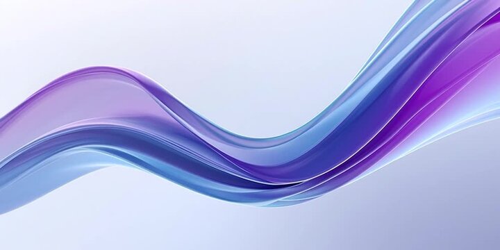 3d abstract liquid glass transparent clear ribbon wave line render. Rainbow fluid flow curve shape with dispersion light, holographic gradient texture. Flying glossy design element. 3D illustration