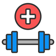 Gym Dumbbell Icon Element For Design