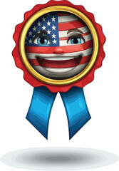 Patriotic Emoji Award Celebrate American Pride