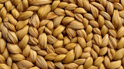 Interwoven, textured wicker pattern forms a spiral