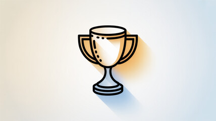 Trophy icon vector illustration, achievement award prize cup winner champion success victory symbol design 100