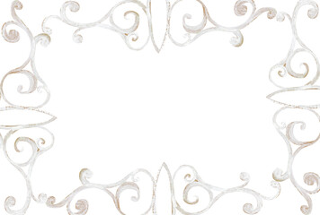 Vintage artistic white horizontal frame.