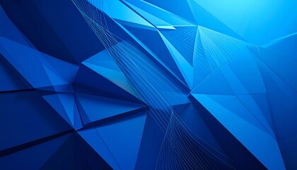 Fototapeta premium Blue geometric abstract technology and science background.