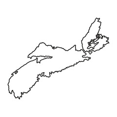 Nova Scotia, Canada Outline Map Vector Design