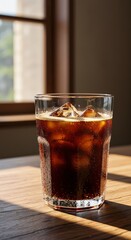 Refreshing Glass of Iced Coffee with Condensation