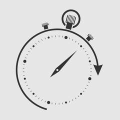 Stopwatch timer isolated. Vector illustration