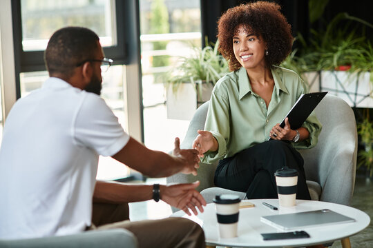 Engaging job interview in a modern office setting with young applicants