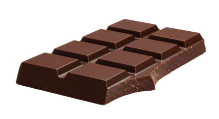 Dark Chocolate Bar with Bite Mark Isolated