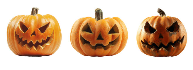 .Evil jack-o’-lantern with scary grin, PNG transparent..
