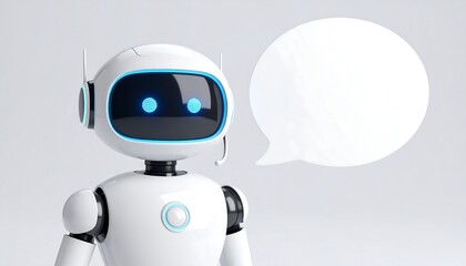 Cute robot with a speech bubble (1)