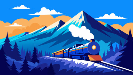 A train passing through mountain scenery © Rana Islam