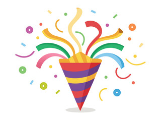 Golden Celebration Popper with Confetti and Streamers