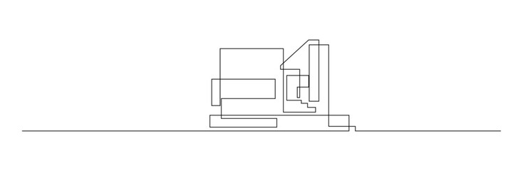 Abstract House Building Continuous Line Drawing