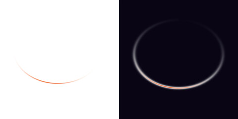 Abstract glowing red light arc eclipse moon space cosmos dark night sky abstract glowing red light arc, a futuristic neon overlay effect on transparent background © Noy