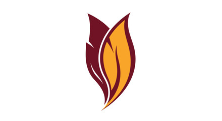 Abstract Leaf Design with Warm Tones and Elegant Curves.