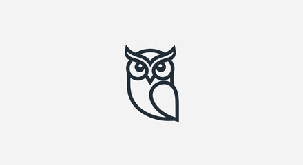 Simple Line Art Owl Design.