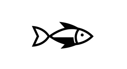 Simple black and white fish illustration minimalist style profile view stylized fish design unique fish drawing.