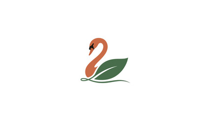 Elegant Swan and Leaf Logo Design for Natural Beauty.