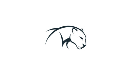 Sleek panther head graphic in a minimalist line art style.