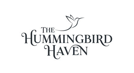 Elegant Hummingbird Haven Logo Design.