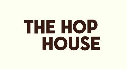 The Hop House text logo in bold brown font on a light background.