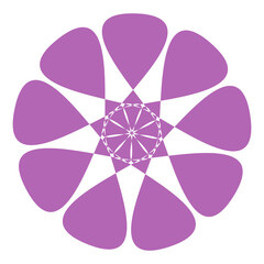 Floral Mandala: A symmetrical floral mandala, a symbol of serenity and spiritual balance. This beautiful design features a harmonious arrangement of petals.