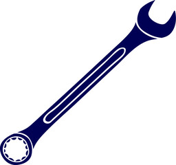 Silhouette of combination wrench. combination wrench tool icon. A metal combination wrench hand tool for repair, maintenance