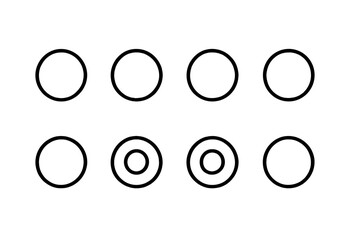 Minimalist circular neon lights on metallic gradient background