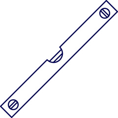 Spirit level icon. Outline of Spirit Level Tool. Spirit Level Tool Outline, Construction Equipment, Bubble Indicator Vector Illustration