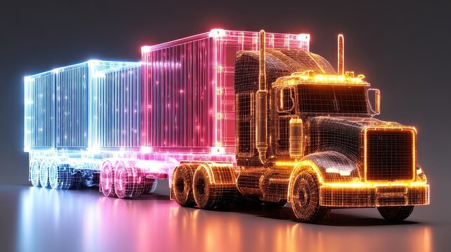 Digital Truck with Cargo Containers
