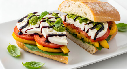 sandwich with bacon and vegetables