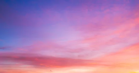 Fotobehang Fluor Roze Sky sunset evening sunrise cloud weather dramatic landscape goldent and indigo color gradient pastel horizon, twilight yellow golden reflection morning nature environment energy ecosystem change  © wing-wing