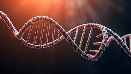 A DNA helix woven from mathematical formulas, entwining all known life within its spiral.