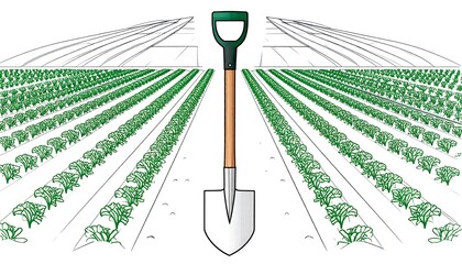 Farmland with a shovel