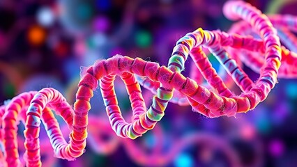 An abstract representation of metabolic pathways in vibrant colors, twisting like a double helix.