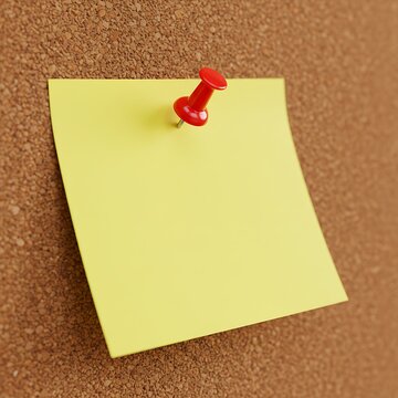 コルクボードの黄色のメモ