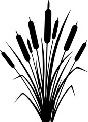 Cattail svg, Cattail silhouette, Cattail plant silhouette, Reeds and cattail silhouette, Cattail plant svg, Cattail vector set.