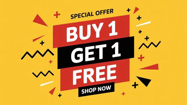 Grab attention with this vibrant buy one get one free deal - Powered by Adobe