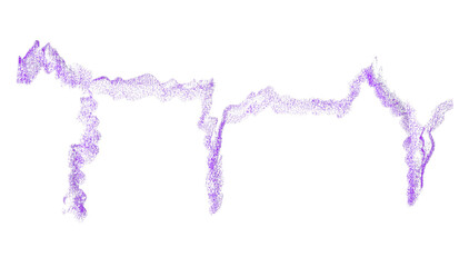 Hand drawn purple pencil lines, circles, stripes and squiggly lines on transparent background.