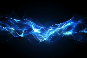 Glowing blue energy waves abstract background image