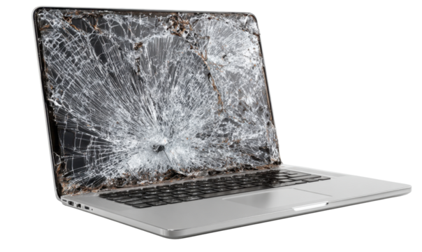 Cracked laptop screen