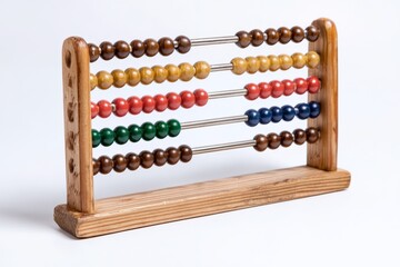 a wooden abacus isolated on white background