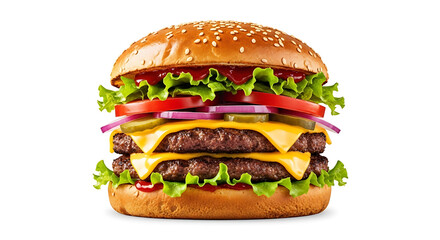 Double Cheeseburger with Lettuce Tomato Onion Pickles and Cheese (67