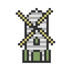 windmill building retro pixel art