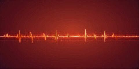 Obraz premium A vibrant red and green electrocardiogram wave depicts a rhythmic heart pulse on a medical monitor, symbolizing the beat of life and love