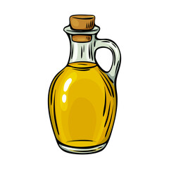 Olive oil bottle vector sketch for Mediterranean branding