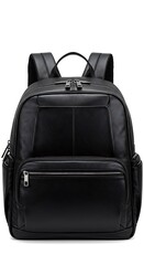 Naklejka premium Sleek Black Leather Backpack