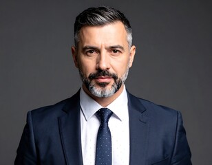 Businessman portrait against plain background