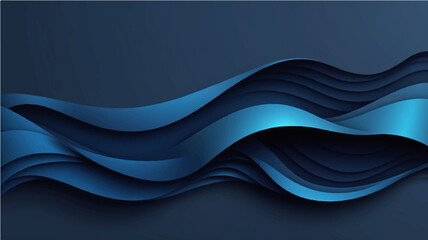 Blue abstract wave background design with smooth curves and modern style